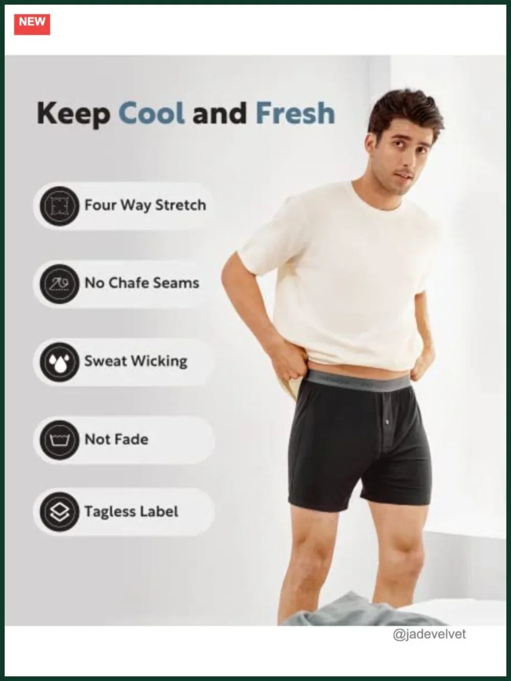 Men's Rayon Made from Bamboo Boxers, Breathable Relaxed Fit 3-Pack